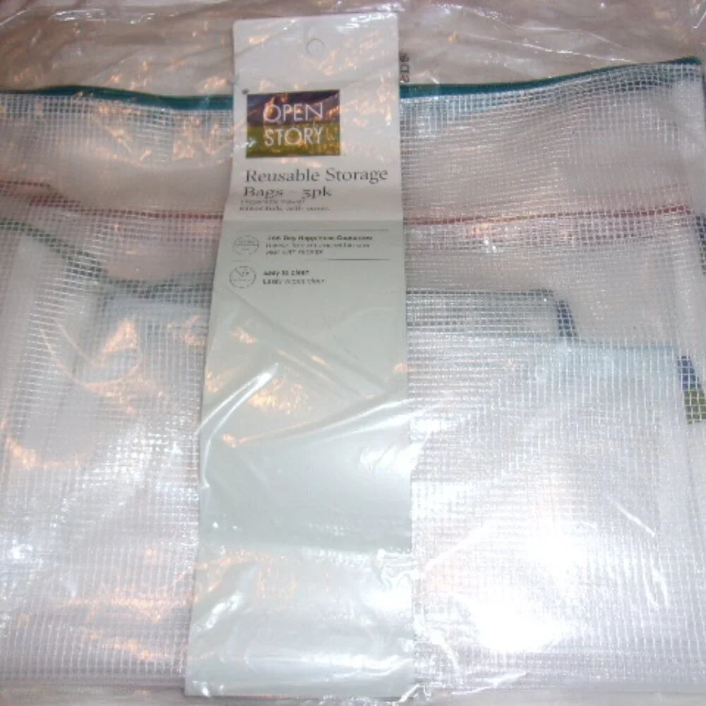 5pc Clear Open Story Reusable Storage Bags  New